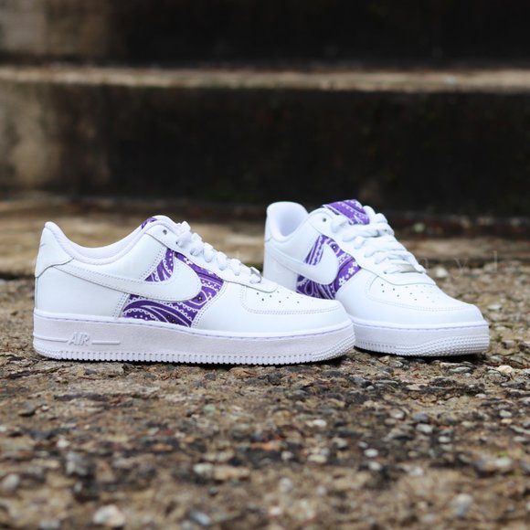 Nike Air Force 1 Low GRAPE Bandana Custom NWT - Picture 4 of 10